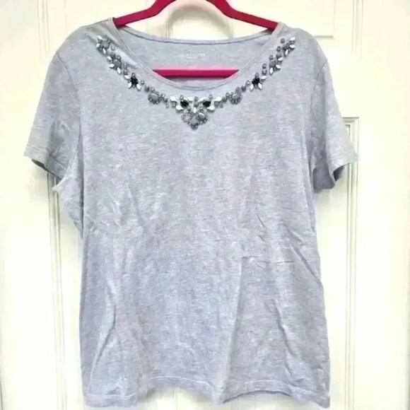 Laura Scott Tops - Laura Scott Studded Blue Top,XL